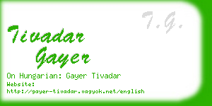 tivadar gayer business card